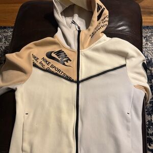 Nike Tech Cream and White Sportswear Hoodie